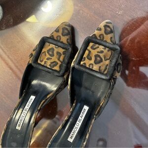 Manolo Blahnik Maysalebi Buckle Mule Sandal Shoes